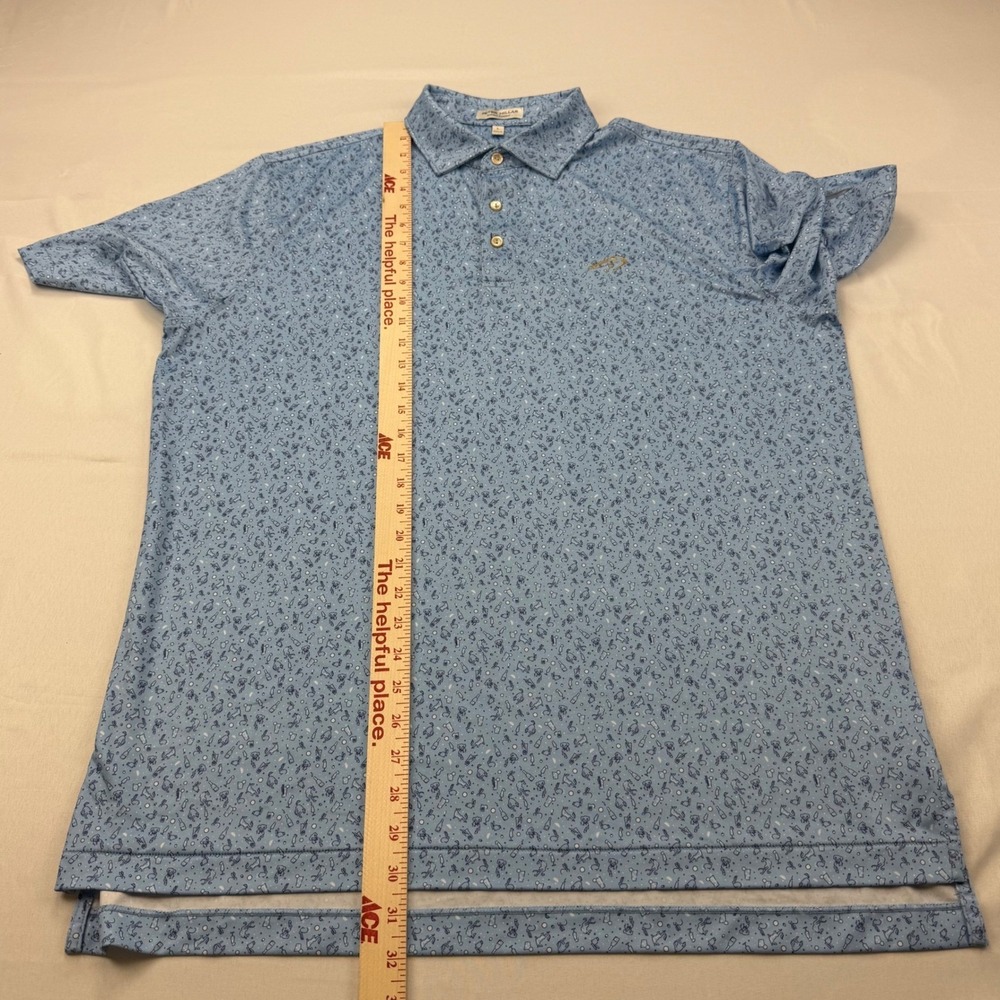 Peter Millar Polo Mens L Blue Novelty Print PELI Cup Team Pelican Summer Comfort - Picture 6 of 10